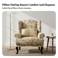 sturdy Wood Frame Upholstered high-rear armchair Armchair Vintage Design high-rear armchair Chair Jacquard Fabric Single Sofa Floral Pattern for Apartment Dwellers, Readers, Homeowners, Living Room, Bedroom, perusing alcove, Lounge Area