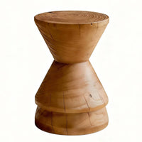Wabi-Sabi Hardwood End Table, Retro Distressed Tea Table, Creative Base