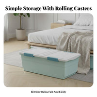 Under-Bed Rolling container slimline Rolling Storage Drawer Space-Saving Design