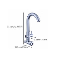 Wall-mounted brass kitchen faucet