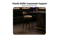 Woven Rear Supportrest High Stool Nordic Design Seating with Footrest Sturdy Construction for Homeowners, Interior Designers