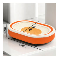 Cat Scratching Lounge with Wooden Frame Oval Pet Furniture Compact for Kittens