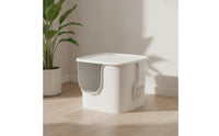 Semi-Enclosed Litter Box Spacious Pet Supply Open for Home