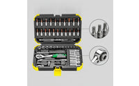 53 Pieces Socket Set with Hard Shell Case Polished Chrome Socket Wrench Set Organized Tool Kit with Hard Shell Case for Vehicle Owners, Garage