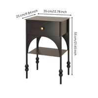 Cat House Nightstand Mid-Vintage Aesthetic Style Cat Bedside Table Space-Saving Metal Bedside Cabinet for Bedroom