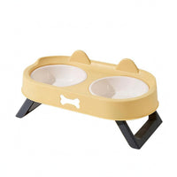 Raised Pet Feeding Station Plastic Double Pet Bowl Stand Easy to Clean