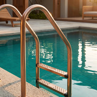 Stainless Steel Pool Ladder Rust Resistant Pool Ladder with Handrails Easy Installation for Villa Owners