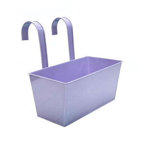 Rectangular Metal Hanging Planter Powder-Coated Finish for Patio, Indoor