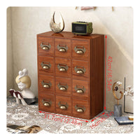 Desk Drawer Cabinet Japanese Style Wooden Drawer Organizer Space-Saving Wooden Desk Cabinet for Crafters