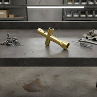 Gold Finish Mini Cross Wrench Hexagonal Openings Four-Way Socket Wrench Metal Hex Socket Spanner Compact Size