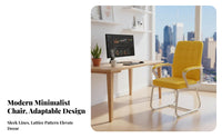 Quilted Sled Base Armchair Ergonomic Design Upholstered Sled Base Chair Reinforced Frame Business-Grade Grade for Clients