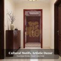 Gourd-Shaped Bead Door String No-Drill Installation Beaded Curtain for Entryway