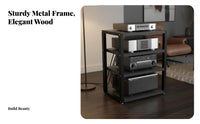 Stable and Sturdy Amplifier Stand Thickened Shelves Desktop Amplifier Rack Heavy Duty Audio Component Rack Large Capacity for Home Theater Enthusiasts, Audiophiles, Studio, Living Room