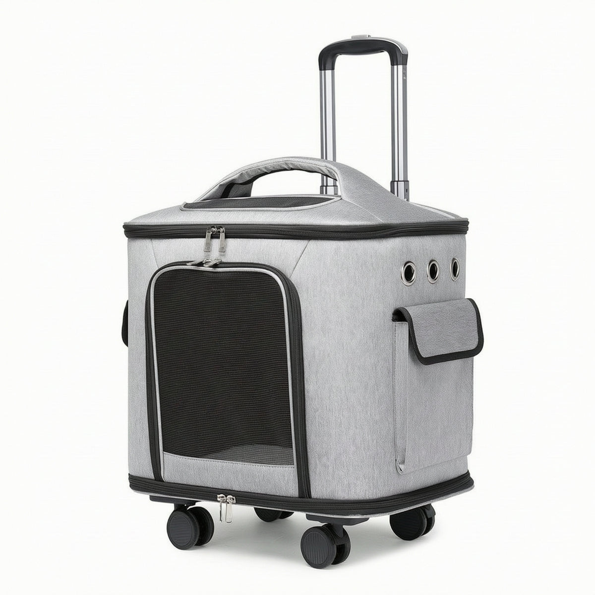 Rolling Pet Carrier Foldable Pet Carrier with Wheels Wheeled Collapsible for Cats, Travel, Vet Visits