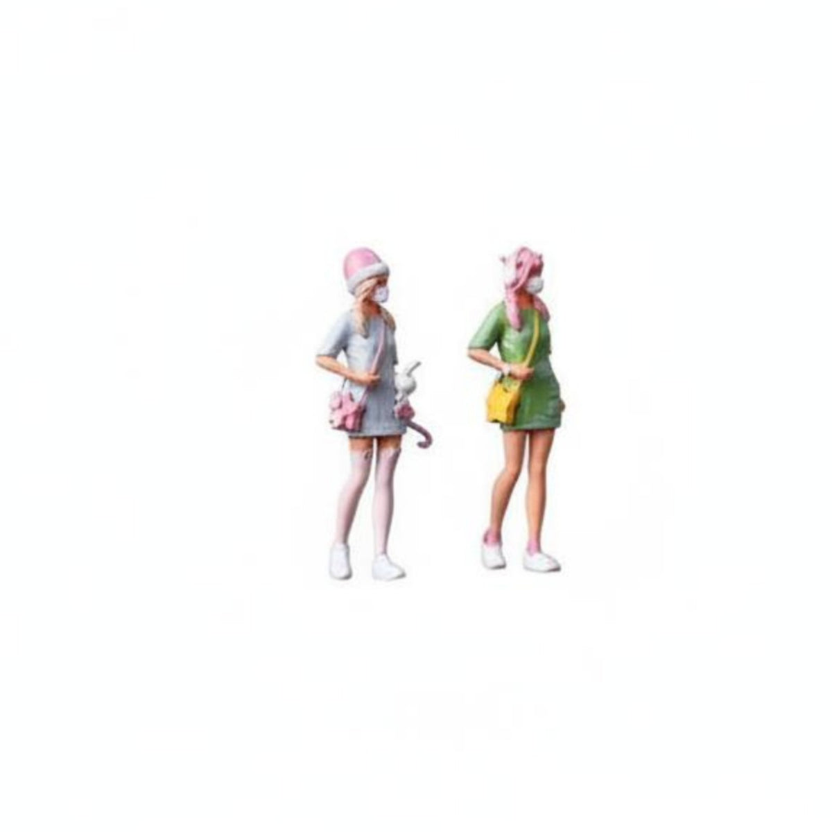 2 Pieces 1:64 Scale Female Figures Highly Detailed Resin Girl Figurines