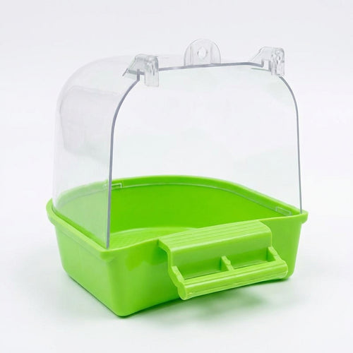 Transparent Bird Bath Cage, Non-Slip Bird Bath for Cage, External Bird Bath, Bird Cage Shower, Small Medium Birds, Pet Bird B