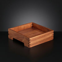 Wooden Box with Open Top Finger-Jointed Wooden Storage Box Natural for Food Prep