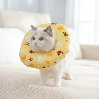 Soft Cat Cone Recovery with Cartoon Pattern, Soft Recovery Device After Surgery to Stop Licking, Drawstring Anti Bite Cat Recovery for Kittens