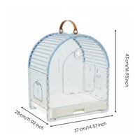 Transparent Bird Carrier Handheld Bird Carrier Easy to Clean Portable Parrot Cage for Outdoor