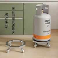 Octagonal Gas Cylinder Mobile Base with 60° Swivel Casters and Brakes