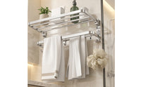 Bath Towel Shelf with Double Towel Bar-Oxidation-Resistant Resistant for Washroom