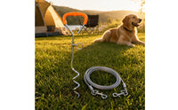 Chrome-Plated Dog Tie-out Clip Sturdy Pet Tethering Clip Portable Dog Tie out Cable Easy to Install for Outdoor