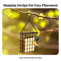 Metal Wire Bird Feeder Easy to Load and Maintain Nature Bird Food Holder Construction Suet Cake Feeder for Nature Lovers, Outdoor, Garden, Backyard