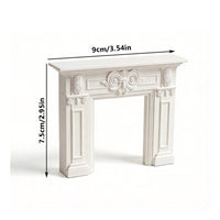Dollhouse Fireplace Mantel Scrollwork Miniature Fireplace Mantel European Style Miniature Ornament for Scene Decoration