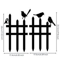 Black Bird Fence Plant Stake Cut Metal Birds on Fence Yard Art for Patio