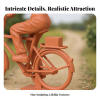 Miniature Cyclist Figurine Collectible Two-Wheeler Cyclist Scale Model Tiny Person on Bike Model High Fineness Display Scene