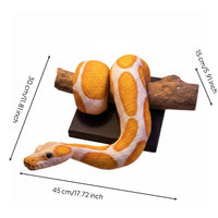 gold ball Python Wall Sculpture Handcrafted Aesthetic Python Wall Decor Resistant Resin Snake Sculpture for Office