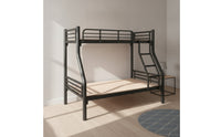 Space-Saving Mother-and-Child Bunk Bed Heavy-Duty Metal Bunk Bed with Ladder Stable Furniture No Box Spring Needed for Families, Kids, Teens, Bedroom, Dormitory