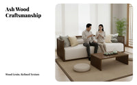 serene aesthetic Design Modern Oriental Couch Song era Inspired Sofa Set sturdy Wood Frame Living Room Furniture Minimalist Aesthetic for Interior Designers, Business Owners, Office Managers, Model Home, Reception Hall, Lobby, Apartment