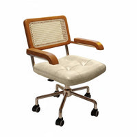 Cane-Back Nonice Armchair Support Swivel Seat Easy Assembly for Workspace