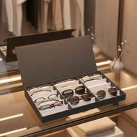 Eyeglass Storage Box Oxford Cloth Divided Eyeglass Case Rectangular
