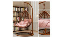 Weather-Resistant Egg Chair with Stand Weatherproof Hanging Basket Chair Waterproof Woven for Backyard, Balcony, Reading Nook