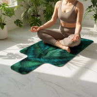 Exercise Mat Suede Pilates Mat Printed Rounded Corners for Studio, Home Workouts
