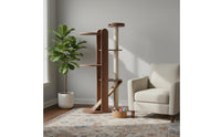 Wooden Cat Climber Climbing Tree Sturdy Base Cat Climbing Towers Structure Space-Saving Pet Accessory