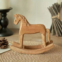Nordic Style Wooden Rocking Horse Tabletop Decoration