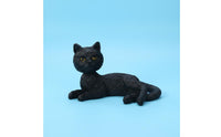 Cute Design Lying Cat Car Ornament Strong Shaking Head Cat Figurine Easy to Install for Home Decor, Office Desk
