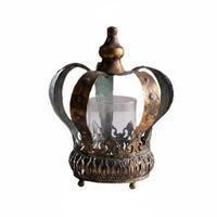 Crown Candle Holder Antique Bronze Tabletop Candle Holder Vintage Design