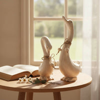 Wooden Duck Couple Handmade Wooden Duck Figurine Handcrafted for Decorators, Collectors, Tabletop, Mantel, Entryway