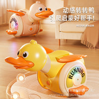 Electric Rotating Duck Toy for Baby Crawling with Sound and Light