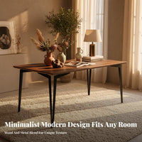 Solid Wood Computer Desk Spacious Desktop Long Computer Workstation Versatile Modern Office Desk for Students, Gaming Aficionados, Bedroom