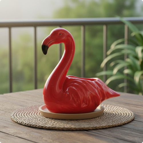 Flamingo Flower Pot Decorative Flamingo Planter Sturdy for Balcony