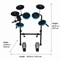 5 Pad Electronic Drum Kit, Electric Drum Set for Children, 120 Sounds, 32 Polyphony, Quiet Practice Drums
