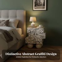 Small Nightstand Wabi-Sabi aesthetic Amorphous Side Table Hand-Painted Finish