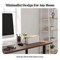 Power Strip Organizer Box Dustproof Cable Management Box Minimalist Design Power Strip Cover for Living Room