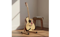 Foldable Wooden Floor Guitar Rack Portable Folding Guitar Stand Stable Violin Floor Stand Non-Slip Padding for Home, Music Room, Studio