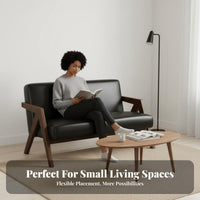 2-Seater Wooden Loveseat Retro Design 2-Seater Loveseat Retroretroera Modern Modern & Design Sturdy Wood Frame for Two People